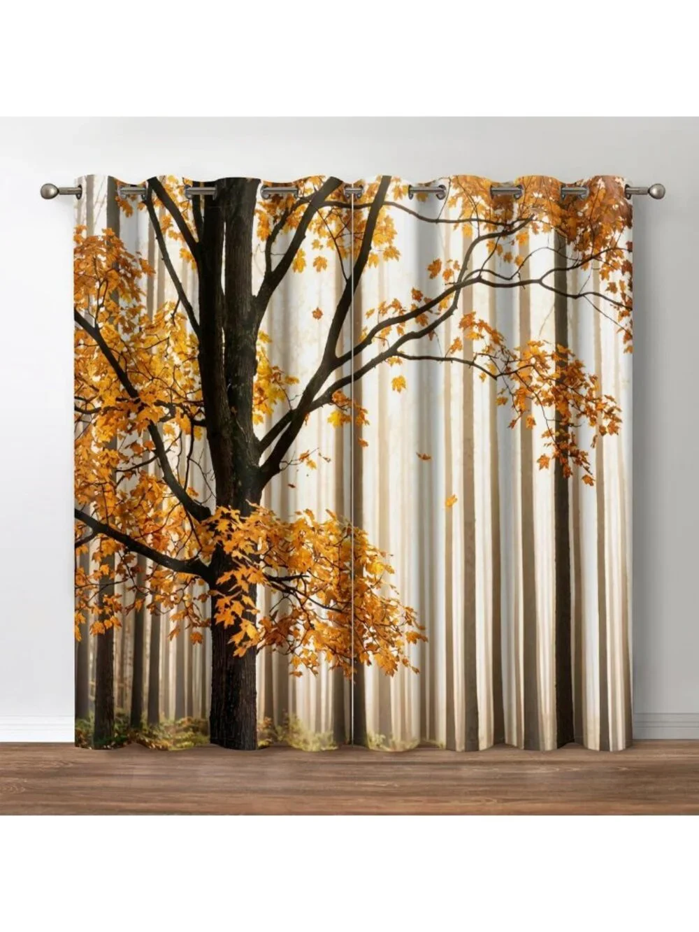 Elegant Autumn Maple Blackout Curtains - 52